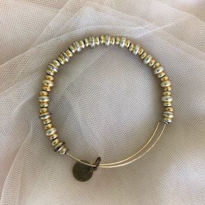 Silver and gold beaded Alex and Ani Bracelet